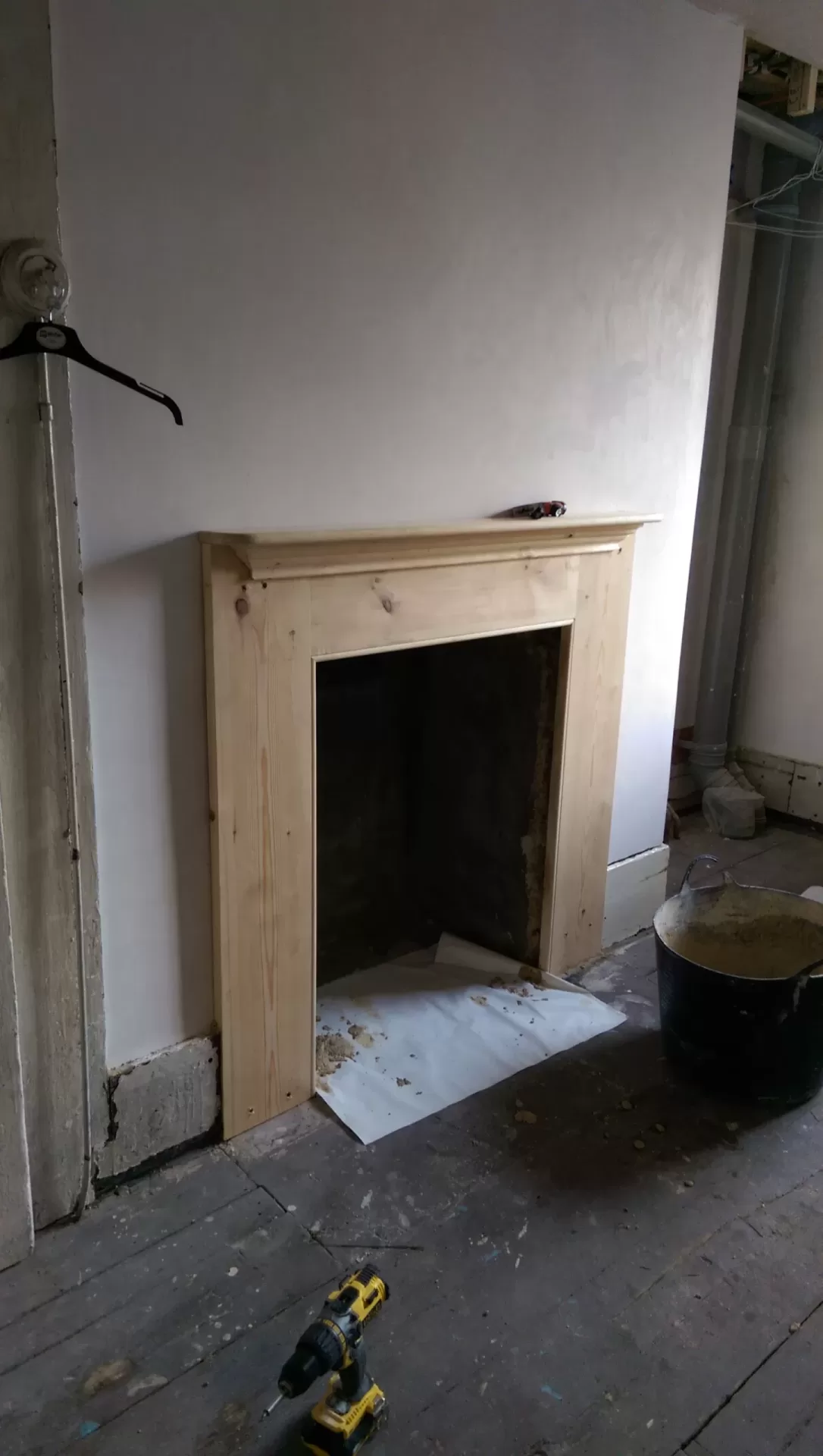 New fire surround in Georgian house.